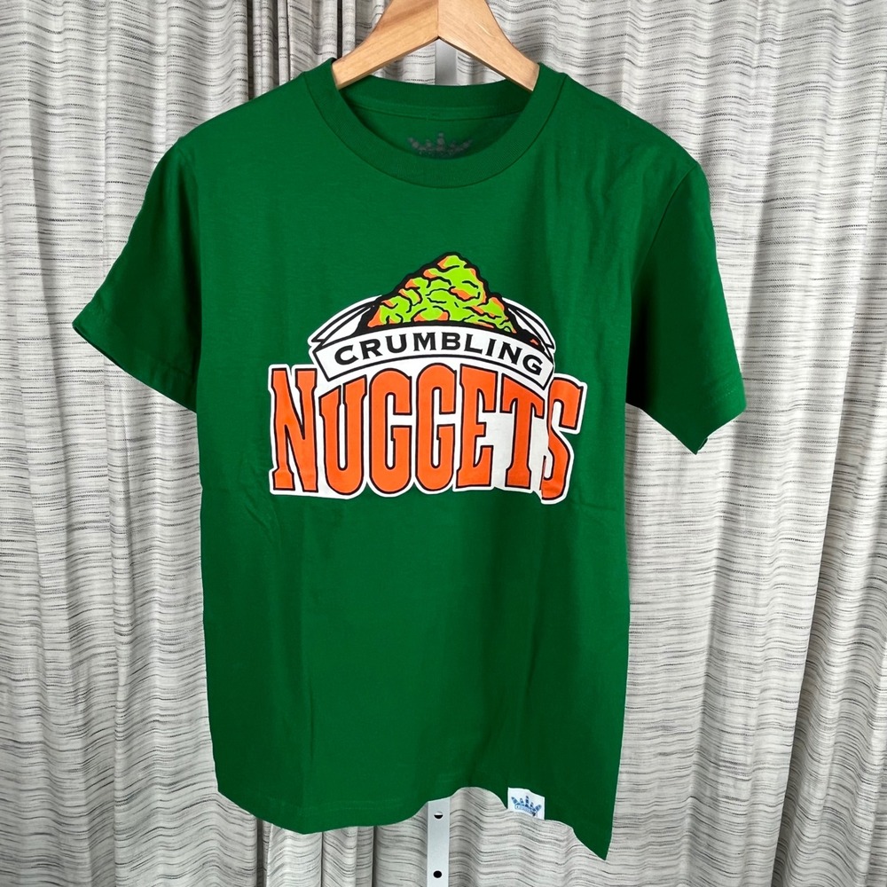 Crowdking Crumbling Nuggets Graphic T-Shirt‎ Green Mens Size Small Made in USA
